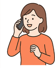 エディオン段原店より電話を受ける女性